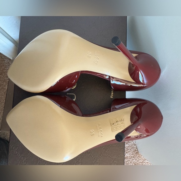 Gucci Dark Red Patent Leather Heels - Size 38 - New in Box - Picture 6 of 9